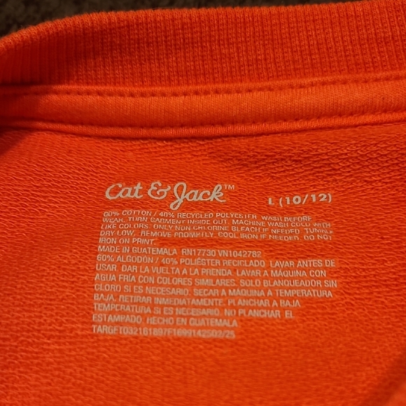 Cat & Jack Vibrant Orange Sweatshirt - Picture 2 of 3